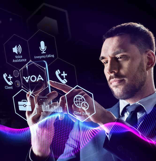 Businessman with VOA network