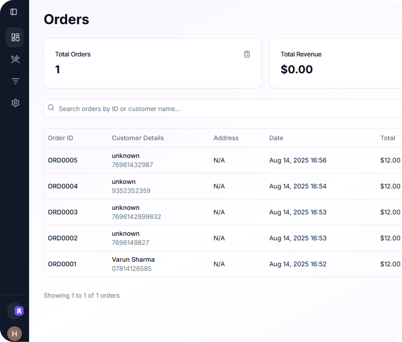 Order Command Dashboard